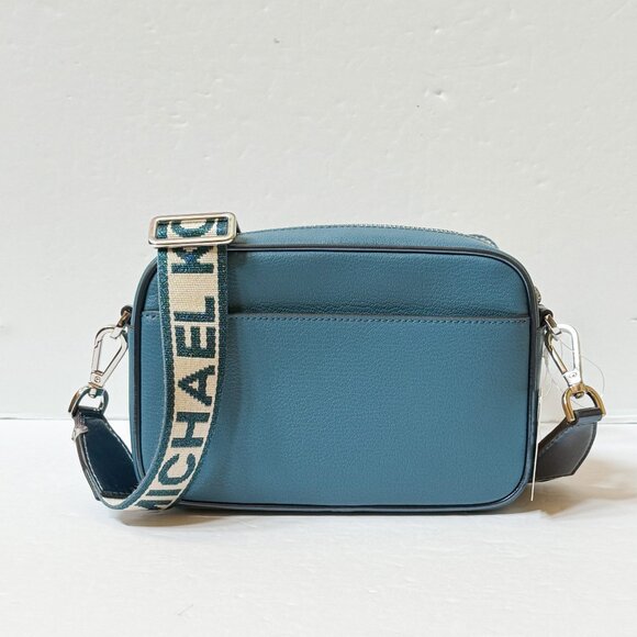 Michael Kors Jet Set Travel Medium Shoulder Crossbody Bag Tech Attached Teal - Picture 4 of 14